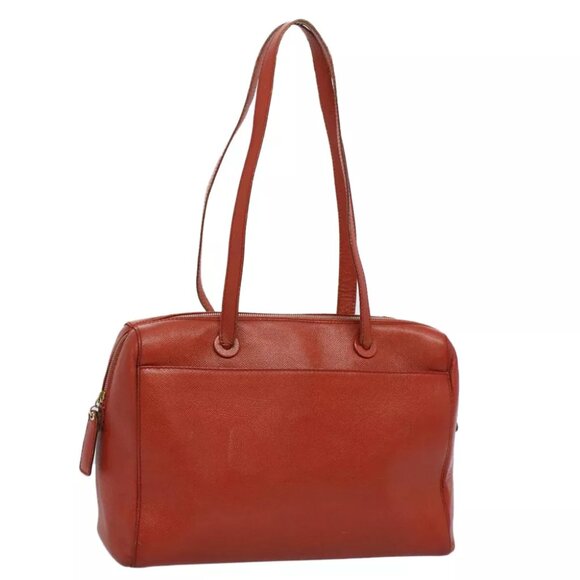 CHANEL Shoulder Bag Leather Orange CC Auth bs8843 - Picture 1 of 16